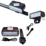 Luz frontal LED para bicicleta con claxon integrado y pantalla digital de batería — imagen 4 de 4