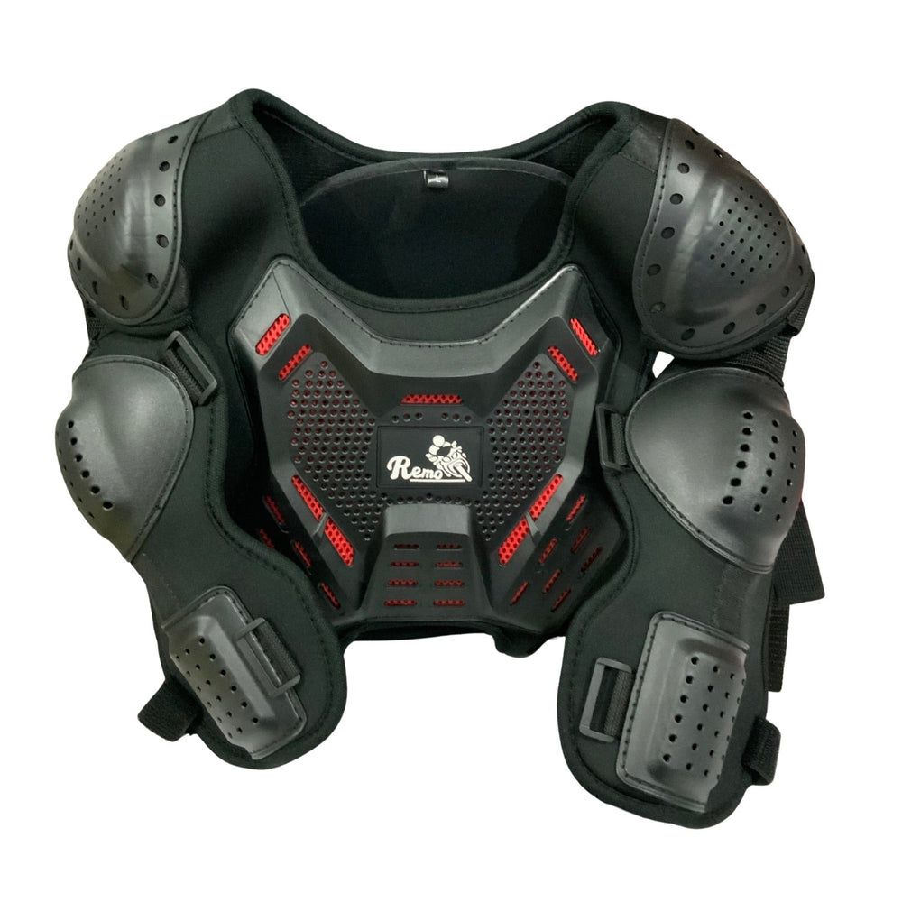 Armadura de protección de medio cuerpo con coderas y espinilleras para moto