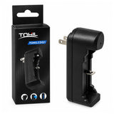 Cargador universal negro para baterías de litio 3.7V-4.2V, compatible 18650 — imagen 1 de 4