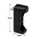 Cargador universal negro para baterías de litio 3.7V-4.2V, compatible 18650 — imagen 2 de 4