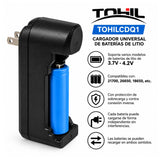 Cargador universal negro para baterías de litio 3.7V-4.2V, compatible 18650 — imagen 3 de 4