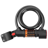 Candado antirrobo de 5 dígitos con luz trasera integrada para bicicleta — imagen 1 de 4