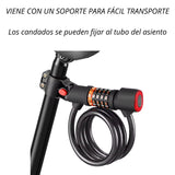 Candado antirrobo de 5 dígitos con luz trasera integrada para bicicleta — imagen 3 de 4