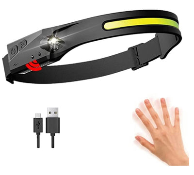 Luz frontal LED blanca y roja con sensor de movimiento y USB