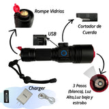 Linterna LED T180 con power bank, nivel de carga y zoom — imagen 2 de 2