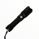 Lámpara LED T9 recargable con zoom, 5 modos y correa de mano — imagen 1 de 3