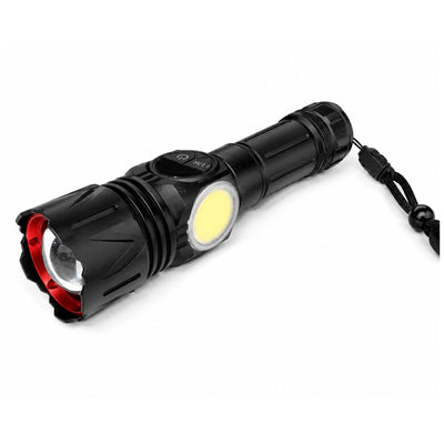 Lámpara LED power bank con 9 modos, zoom y resistencia IPX4