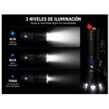 Lámpara de emergencia LED con rompe vidrios, corta cinturón y pantalla digital — imagen 4 de 5