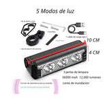 Lámpara LED frontal para bicicleta con soporte de aluminio y carga USB tipo C — imagen 2 de 3