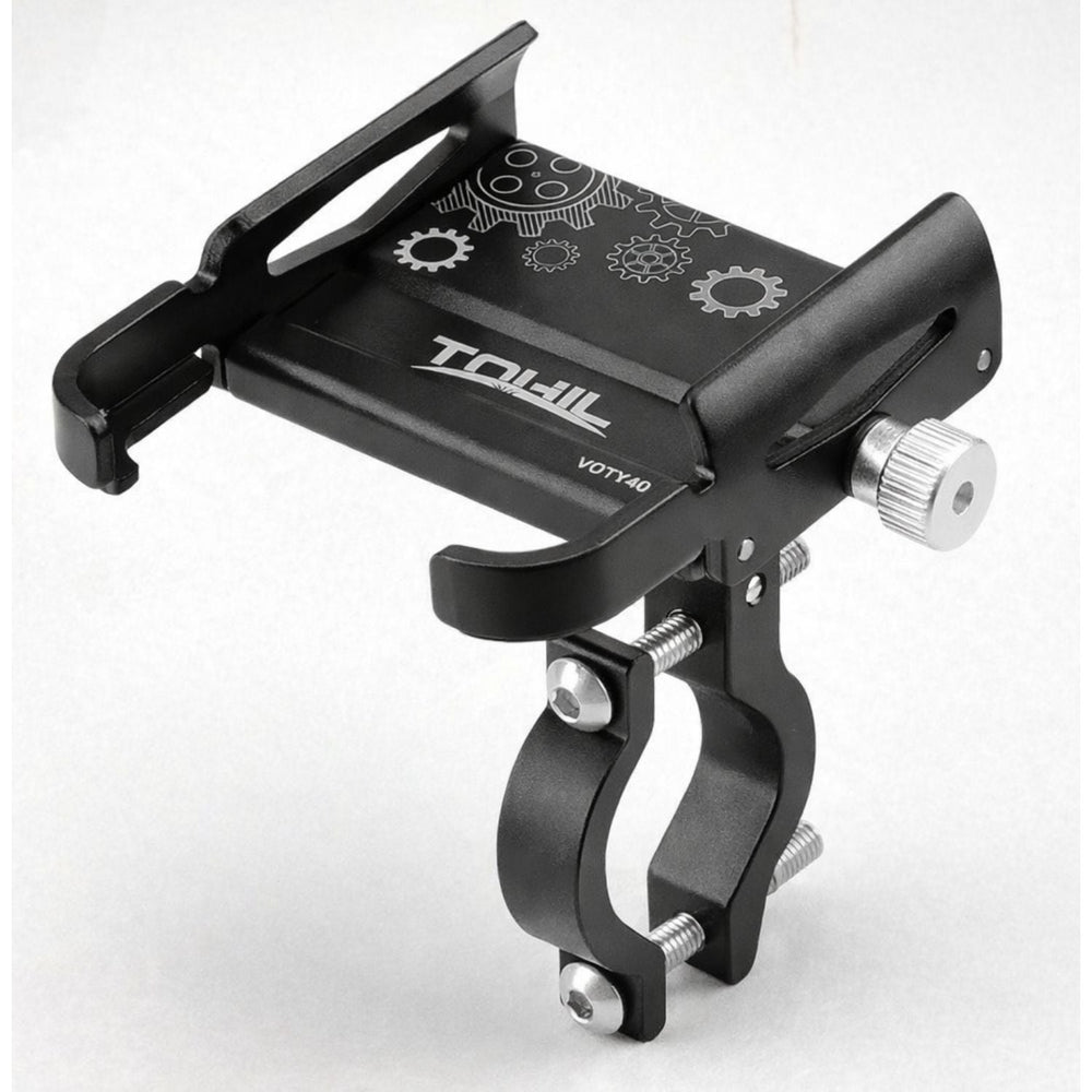 Soporte metálico para celular con rotación 360° para moto y bicicleta