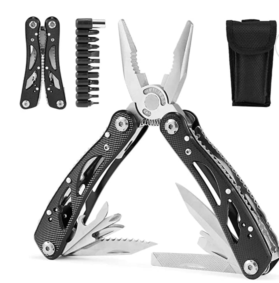 Multiherramienta plegable 24 en 1 con funda para camping