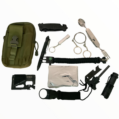 Kit de supervivencia de 12 piezas para camping y exteriores