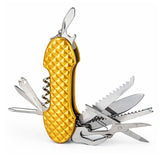 Navaja multiusos 12 en 1 compacta de 9 cm color dorado — imagen 1 de 5