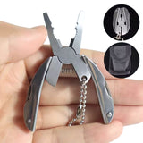 Pinzas mini multiherramienta de acero inoxidable con cadena para llavero — imagen 3 de 4