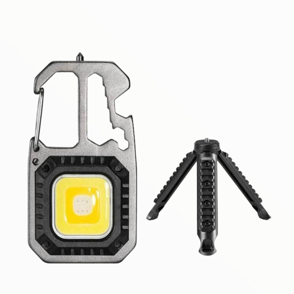 Llavero lámpara LED multiusos con destapador y rompe vidrios