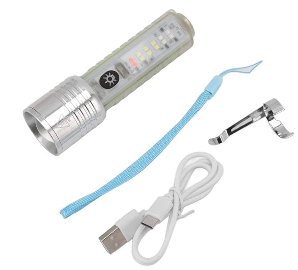 Lámpara LED con 8 modos, efecto patrulla, luz UV e imán integrado