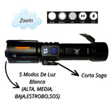 Linterna táctica recargable con batería 21700, zoom y 5 modos — imagen 2 de 3