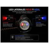 Lámpara LED recargable con corta soga, zoom y efecto patrulla — imagen 3 de 6