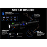 Lámpara LED recargable con corta soga, zoom y efecto patrulla — imagen 4 de 6
