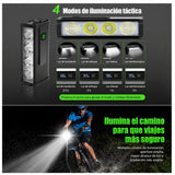 Barra LED de 180 grados para bicicleta con pantalla digital de batería — imagen 3 de 6