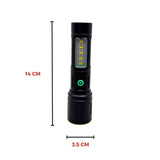 Linterna LED con efecto patrulla, zoom ajustable y 6 modos de luz — imagen 4 de 4