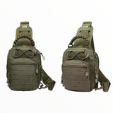 Mochila pechera de corte láser caqui con porta tablet y cuerda paracord — imagen 4 de 6