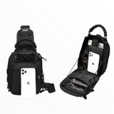 Mochila pechera de corte láser caqui con porta tablet y cuerda paracord — imagen 3 de 6