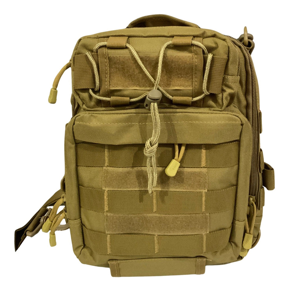 Mochila sling militar EDC caqui de 6.55 litros con sistema MOLLE