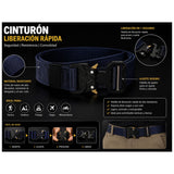 Cinturón táctico azul de nylon con seguros laterales en la hebilla — imagen 5 de 5