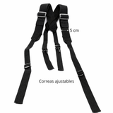 Arnés de soporte ajustable para fajilla táctica en negro y verde militar — imagen 5 de 7