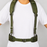 Arnés de soporte ajustable para fajilla táctica en negro y verde militar — imagen 6 de 7