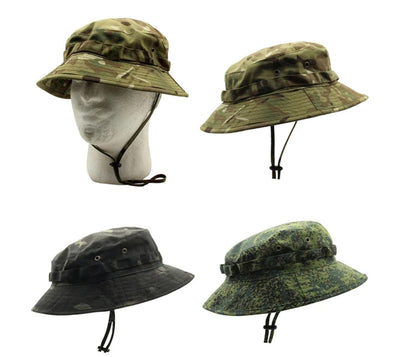 Sombrero táctico británico de ala corta en verde camuflaje