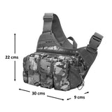 Mochila táctica cruzada con sistema molle en negro o caqui — imagen 2 de 4