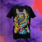 Playera neón de algodón con estampado de xoloitzcuintle — imagen 6 de 6
