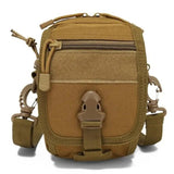 Mochila pequeña cruzada con sistema molle en color caqui — imagen 1 de 6