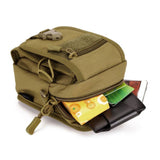 Mochila pequeña cruzada con sistema molle en color caqui — imagen 6 de 6