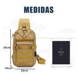 Pechera táctica con sistema MOLLE y panel de velcro en color caqui — imagen 3 de 6