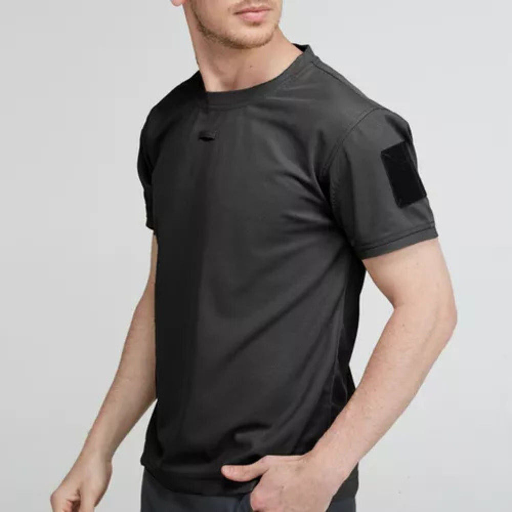 Camiseta manga corta caqui transpirable de secado rápido
