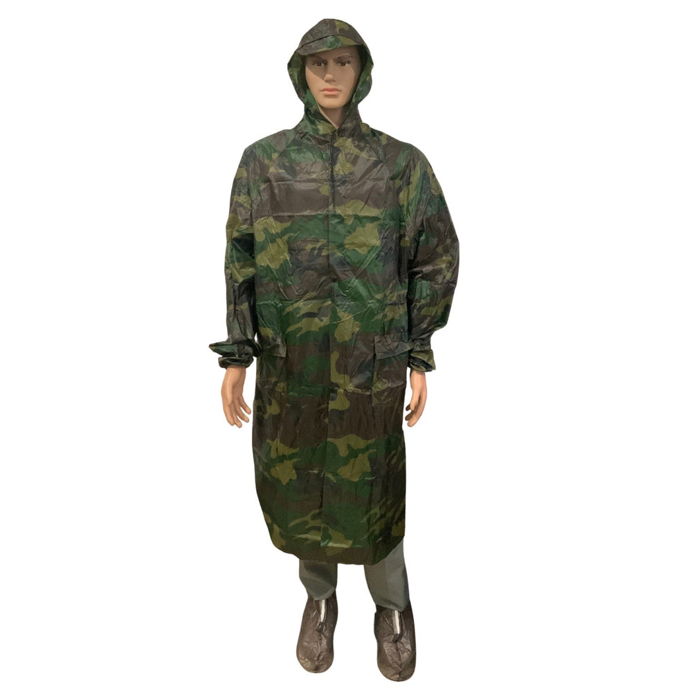 Impermeable camuflado táctico con capucha y funda de transporte