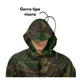 Impermeable camuflado táctico con capucha y funda de transporte — imagen 5 de 6