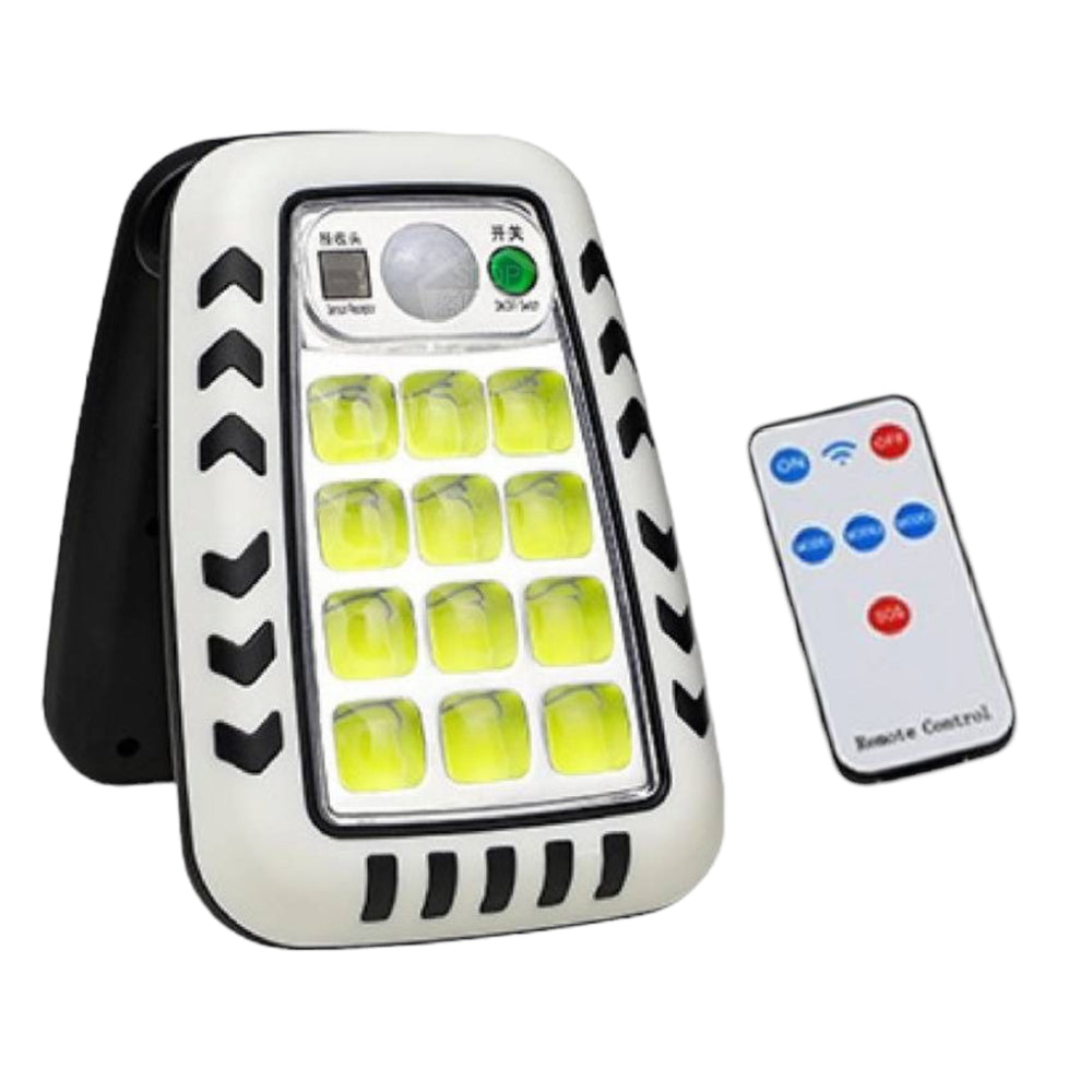 Luz solar portátil de 30W con sensor y control remoto para exteriores