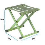 Banquito plegable militar verde con estructura metálica y cintas de nylon reforzadas — imagen 2 de 4