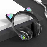 Audifonos Bluetooth Manos Libres Con Led Gato Kawaii