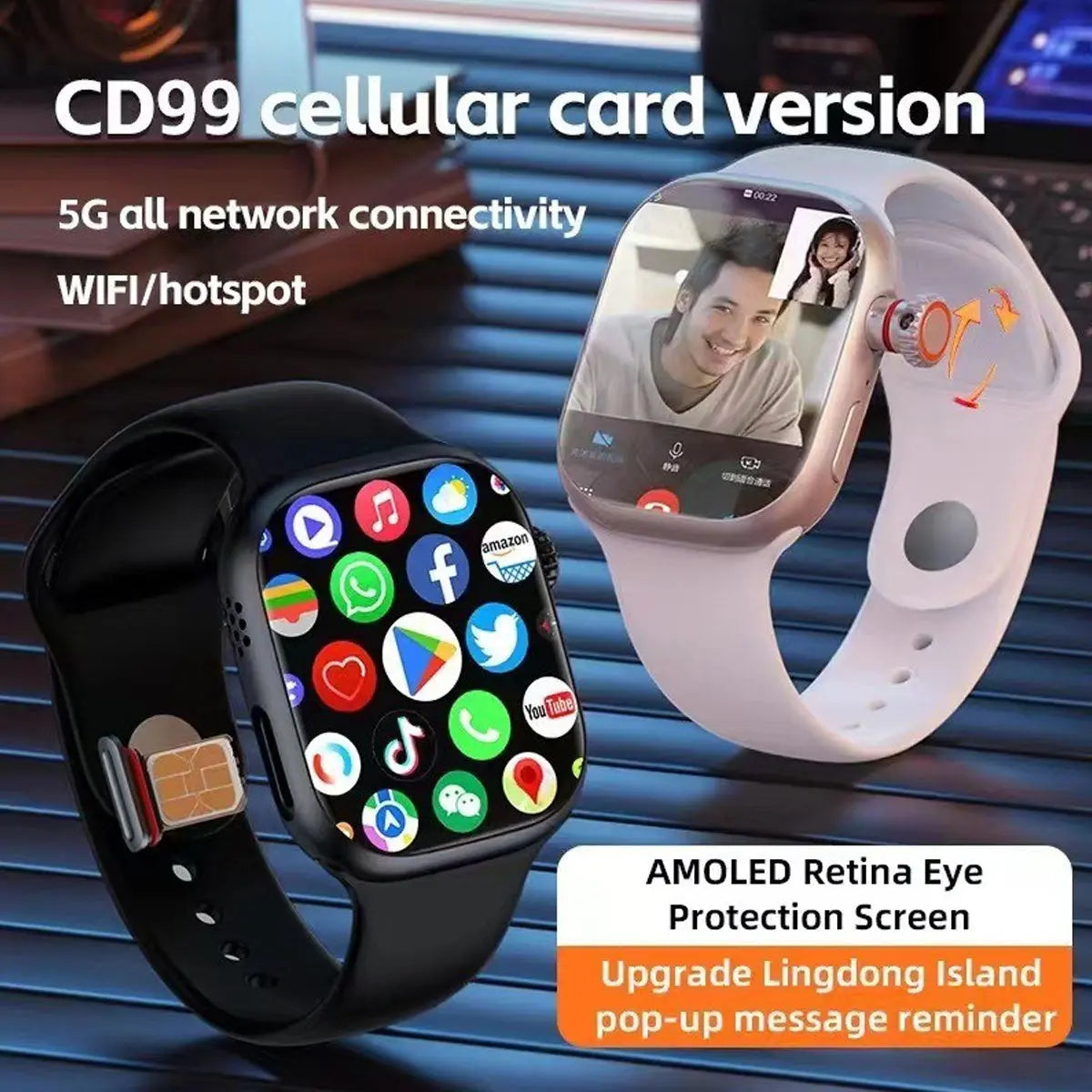 Smartwatch Android 8.1 CD99 Fralugio 2GB RAM 32GB ROM