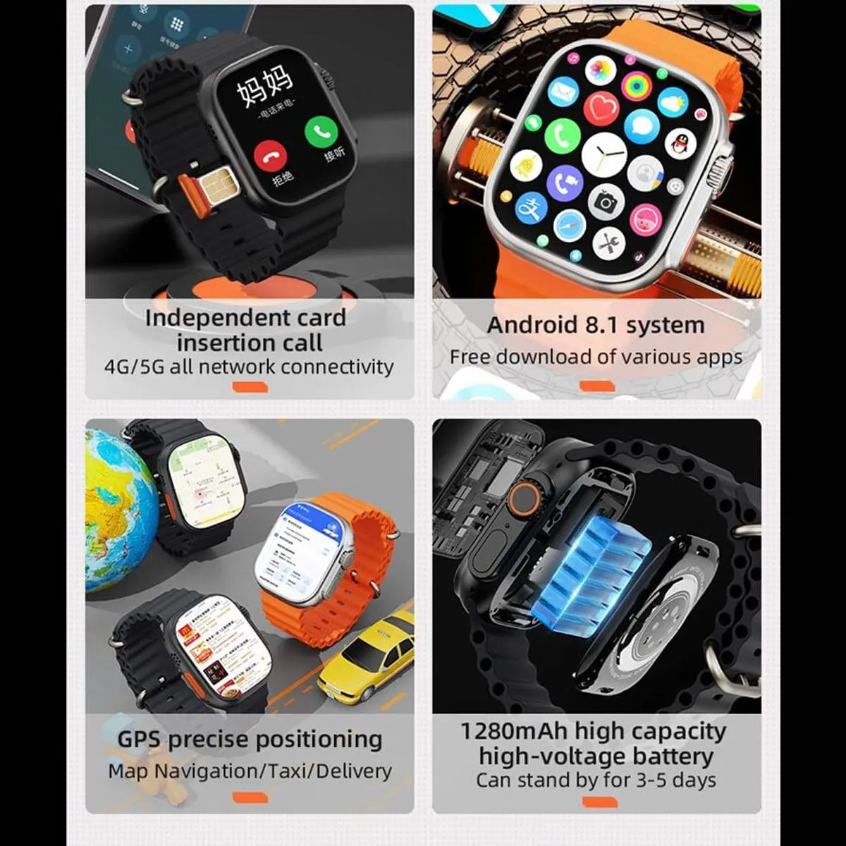 Reloj Smartwatch Fralugio CDS9 Android, NFC, 2GB RAM, 16GB ROM