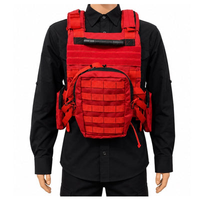 Chaleco Paramédico Brigadistas Sistema MOLLE Rojo - Gadgets y Tecnología en Fralugio México