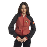 Chamarra bomber Gryffindor vino y negro, vista frontal