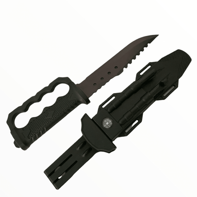 Cuchillo Rambo con Pedernal y Brújula en Funda - Gadgets y Tecnología en Fralugio México