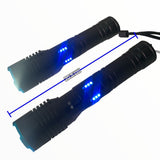 Lámpara LED T9 con luz COB lateral blanca y roja, carga por USB — imagen 2 de 3