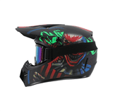 Echoarmor Casco De Motocicleta Abatible incluye Máscara Lentes Guantes L 56-58